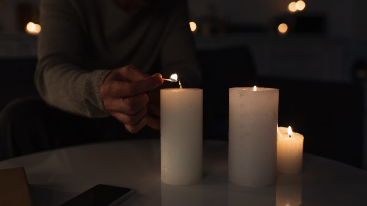You’re Probably Burning Candles Wrong—Here’s How to Fix It 5 You’re Probably Burning Candles Wrong—Here’s How to Fix It - man lighting candle dp620409534 dnoh