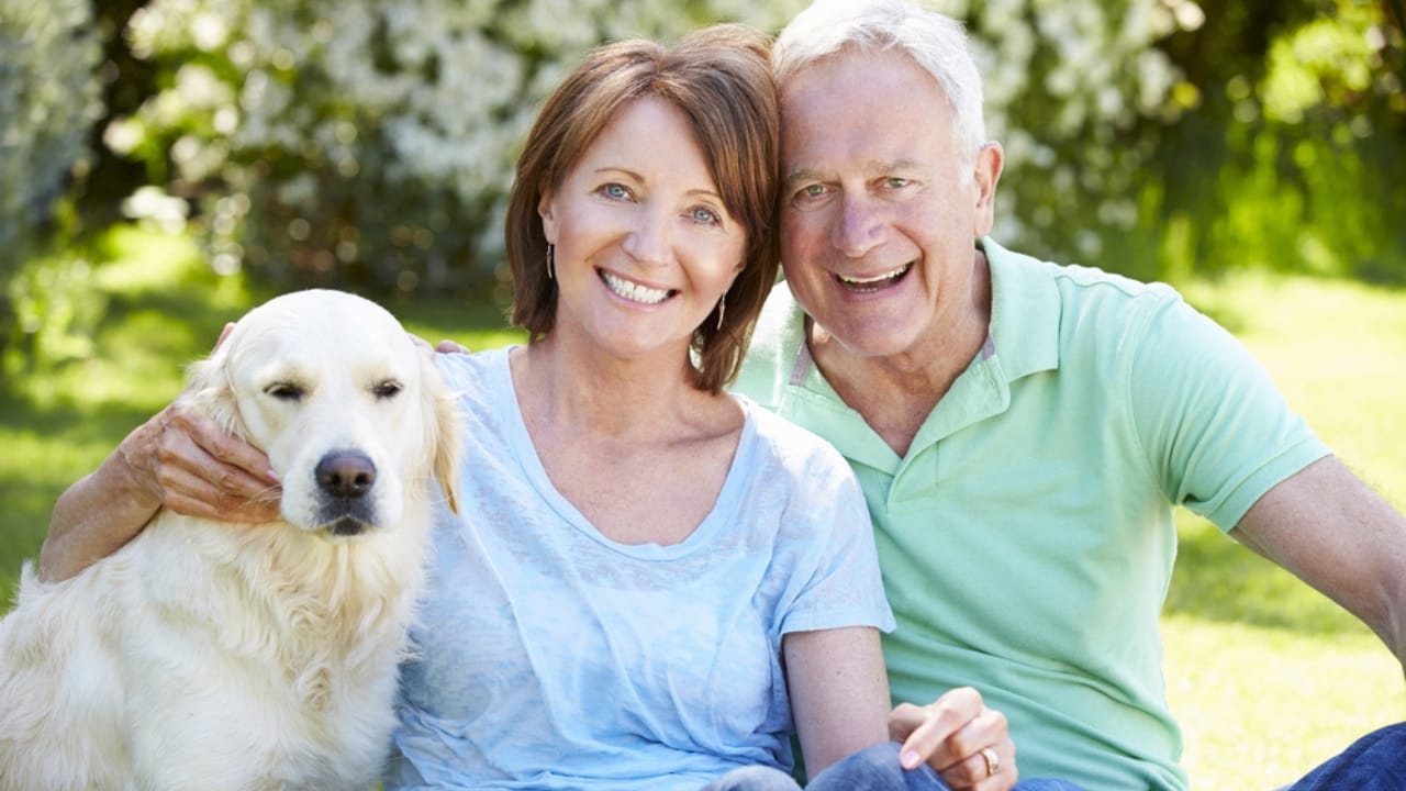 25 Sayings About Old Dogs That’ll Warm Your Heart 18 25 Sayings About Old Dogs That’ll Warm Your Heart - senior couple sitting with dog dp102787758 dnoh