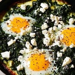 Green Eggs, No Ham: Baked Eggs with Spinach, Leeks & Feta 7 Green Eggs, No Ham: Baked Eggs with Spinach, Leeks & Feta - Baked Eggs With Spinach Leeks Feta 1