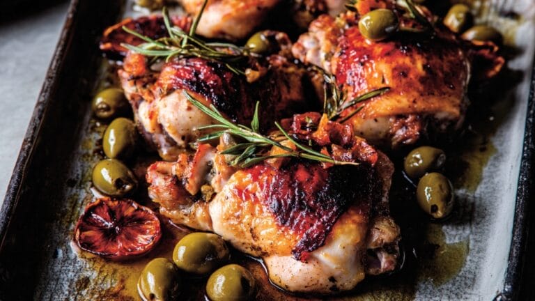 A Must-Try Dinner Recipe: Blood Orange Chicken & Olives - Blood Orange Chicken with Scotch Whiskey Olives 1 1