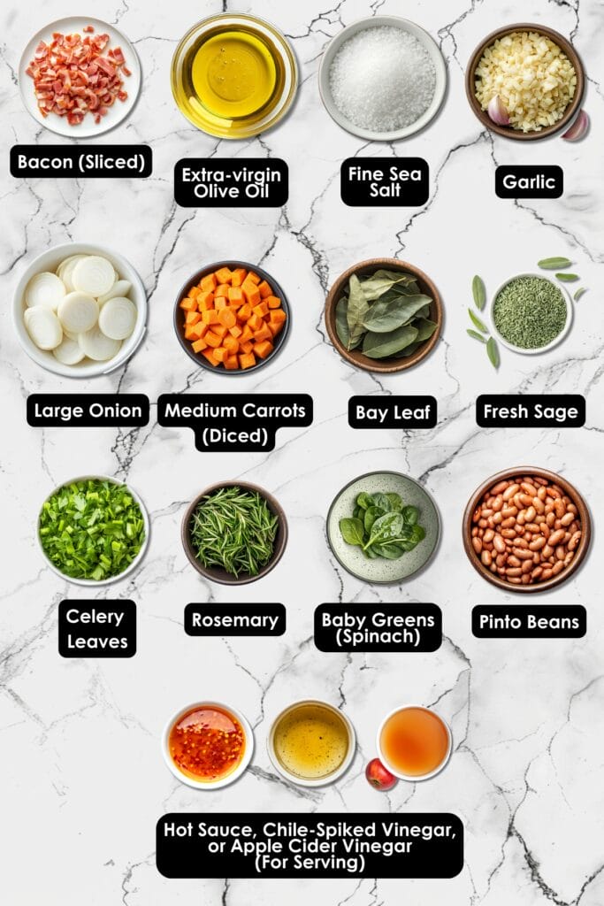 Braised Pinto Beans with Bacon & Winter Vegetables for Dinner 4 Braised Pinto Beans with Bacon & Winter Vegetables for Dinner - Braised Pinto Beans With Bacon Winter Vegetables Ingredients