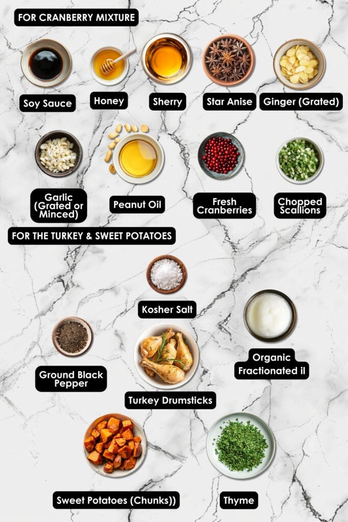 Rustic Braised Turkey Legs with Sweet Potatoes & Cranberries 3 Rustic Braised Turkey Legs with Sweet Potatoes & Cranberries - Braised Turkey Legs Ingredients