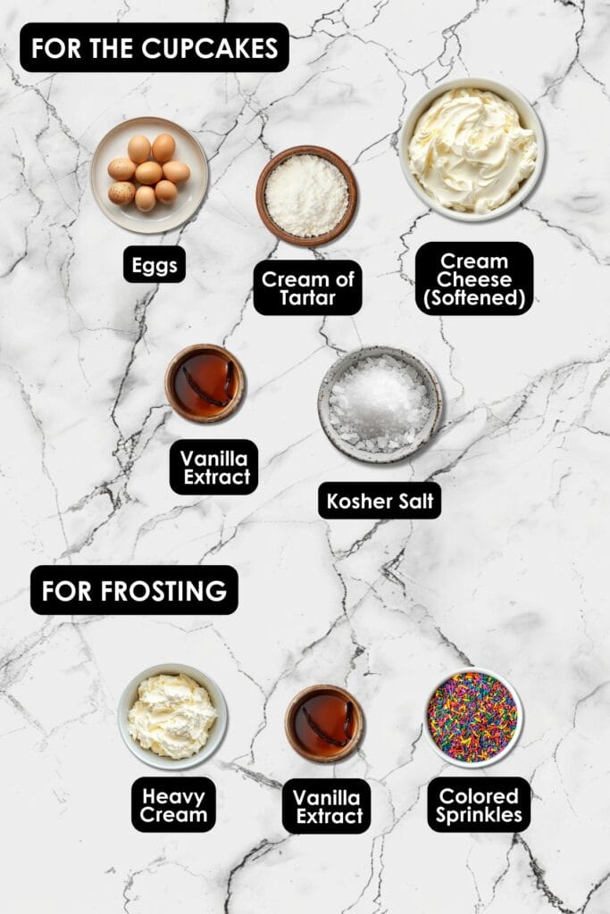 Guilt-Free Carnivore Cupcakes Recipe with Creamy Frosting 3 Guilt-Free Carnivore Cupcakes Recipe with Creamy Frosting - Carnivore Vanilla Cupcakes with Whipped Cream Frosting Ingredients