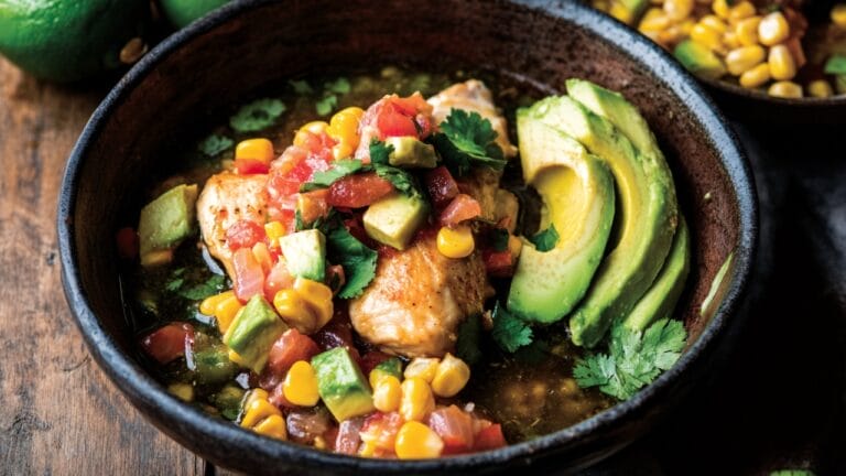 This Colombian-Style Chicken Dinner Recipe Bursts with Flavor 3 This Colombian-Style Chicken Dinner Recipe Bursts with Flavor - Colombian Style Chicken with Corn Avocado Lime 1