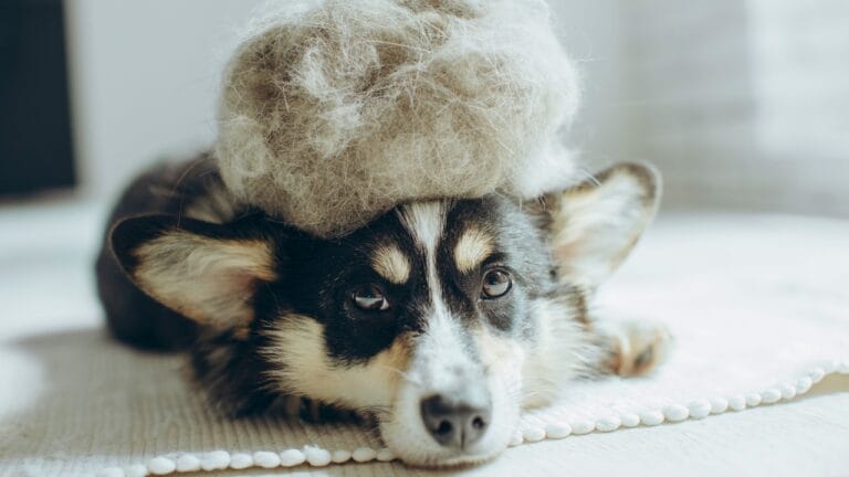 19 Dogs That Shed So Much, You’ll Need a Second Vacuum 4 19 Dogs That Shed So Much, You’ll Need a Second Vacuum - Corgi dog with shedding fur ss2319994717 degm