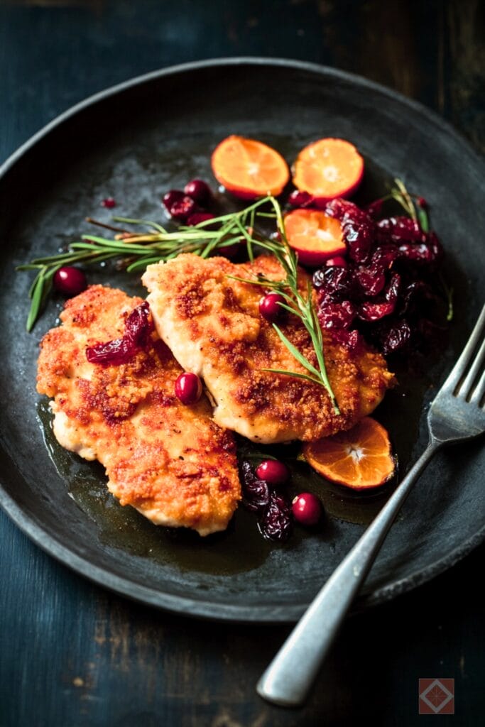 Irresistible Crispy Chicken with a Vibrant Kumquat Cranberry Twist - Crispy Chicken Cutlets with Kumquats Cranberries midia