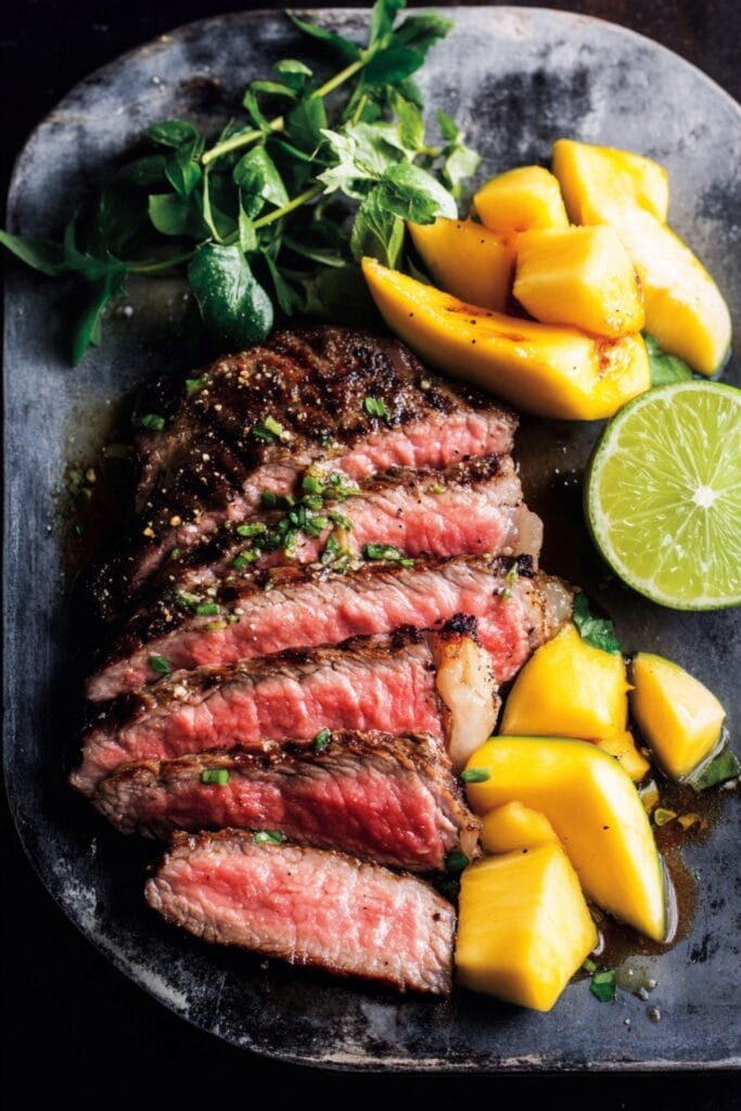 The Best Cuban Flank Steak Recipe for a Crowd-Pleasing Dinner 2 The Best Cuban Flank Steak Recipe for a Crowd-Pleasing Dinner - Cuban Flank Steak with Lime Fresh Mango Pin