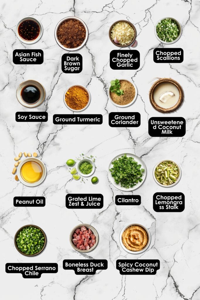 Bring Thai Flavors to Your Dinner Table with Duck Satay 3 Bring Thai Flavors to Your Dinner Table with Duck Satay - Duck Satay with Peanut Sauce Ingredients