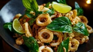 How to Make Garlicky Calamari with Basil & Lime 1 How to Make Garlicky Calamari with Basil & Lime - Garlicky Calamari with Basil Chile Lime 1