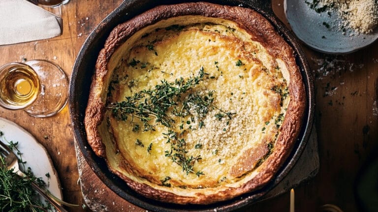 A Quick & Easy Savory Dutch Baby for Dinner 1 A Quick & Easy Savory Dutch Baby for Dinner - Herbed Parmesan Dutch Baby Dinner 1