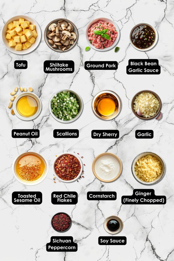 20-Minute Mapo Tofu for Busy Weeknights 4 20-Minute Mapo Tofu for Busy Weeknights - Mapo Tofu With Mushrooms Pork Ingredients