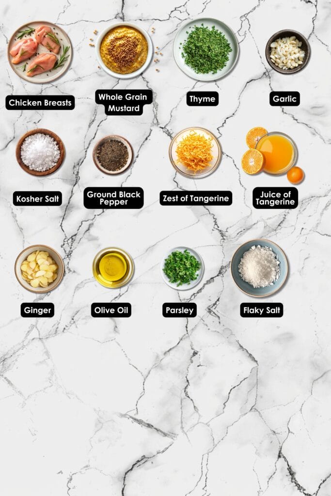 Sweet & Tangy Chicken Breasts with Ginger & Herbs 3 Sweet & Tangy Chicken Breasts with Ginger & Herbs - Mustard Chicken Breasts with Ginger Tangerine Ingredients