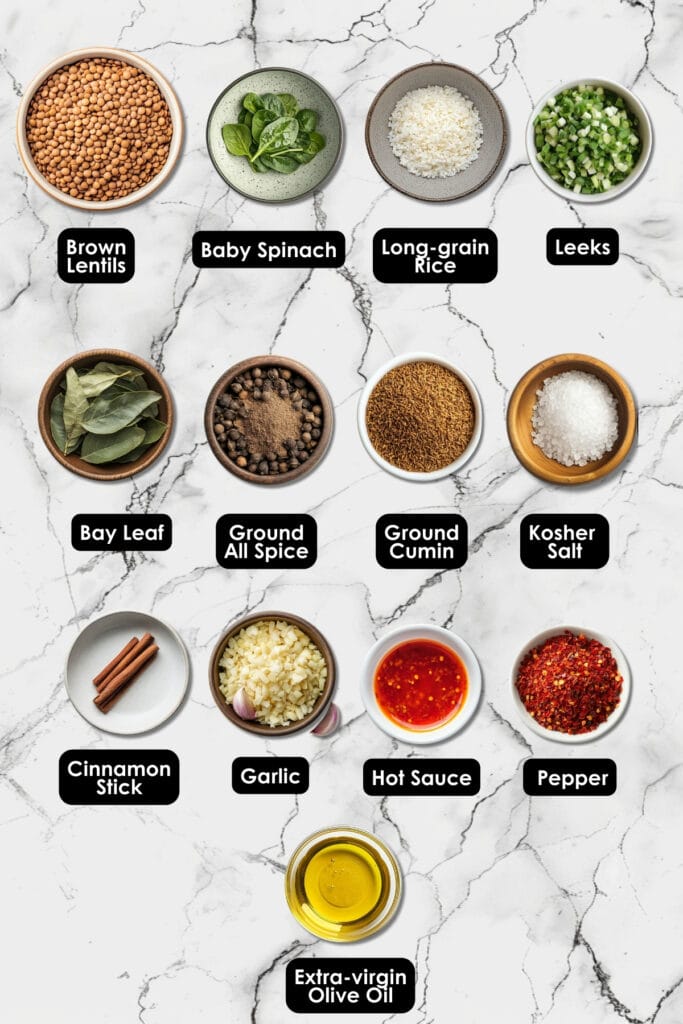 Easy Mujadara Recipe with Spinach for a Healthy Dinner 4 Easy Mujadara Recipe with Spinach for a Healthy Dinner - One Pot Mujadara with Crispy Leeks Spinach Ingredients