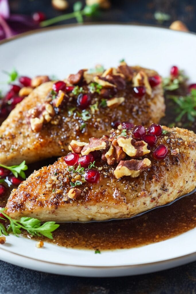 Tangy & Creamy Pomegranate Chicken for Your Next Dinner 2 Tangy & Creamy Pomegranate Chicken for Your Next Dinner - Pomegranate Chicken Breasts with Walnut Butter Pin