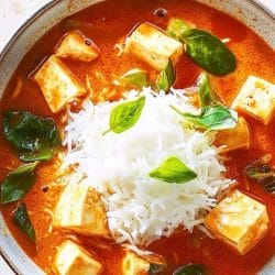Thai Red Curry with Tofu & Fresh Vegetables 6 Thai Red Curry with Tofu & Fresh Vegetables - Red Curry Coconut Tofu 1