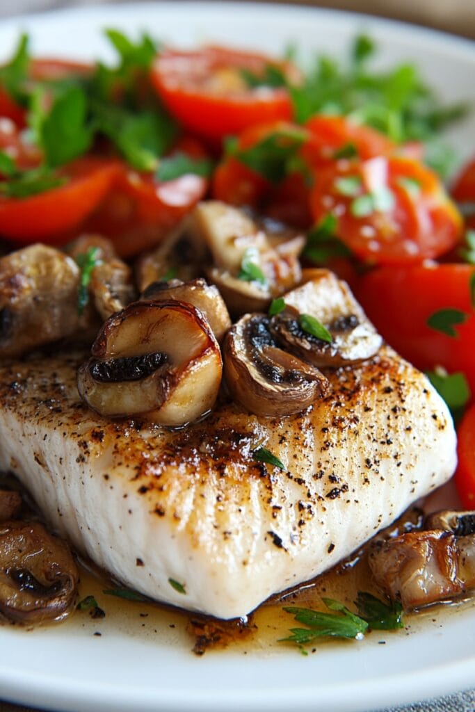 18 Irresistible Seafood Recipes for Fresh and Bold Dinner Ideas 7 18 Irresistible Seafood Recipes for Fresh and Bold Dinner Ideas - Roasted Hake with Crispy Mushrooms variation