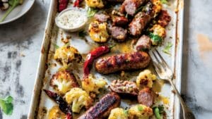 Sausage & Cauliflower Dinner Recipe with a Mediterranean Flair 1 Sausage & Cauliflower Dinner Recipe with a Mediterranean Flair - Roasted Sausage Cauliflower With Cumin Turkish Pepper 1