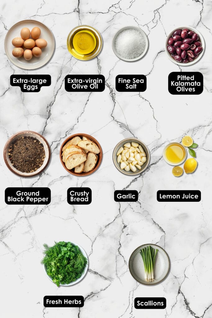 Mediterranean-Inspired Crostini Dinner Recipe with Frittata & Olives 4 Mediterranean-Inspired Crostini Dinner Recipe with Frittata & Olives - Scallion Frittata Crostini With Olives Herbs Ingredients