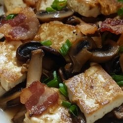20-Minute Tofu & Bacon Dinner Recipe You'll Love 6 20-Minute Tofu & Bacon Dinner Recipe You'll Love - Seared Tofu With Bacon Shiitakes 1