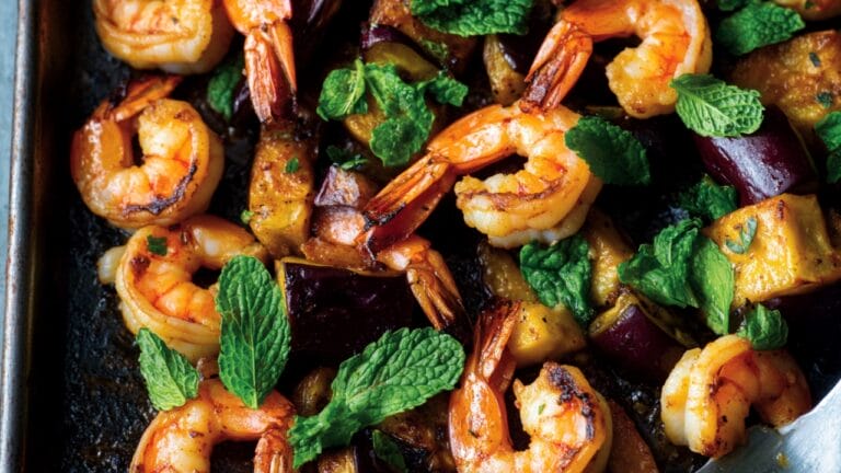 Zesty Shrimp Dinner Idea with Roasted Veggies & Mint 3 Zesty Shrimp Dinner Idea with Roasted Veggies & Mint - Spicy Roasted Shrimp With Eggplant Mint 1