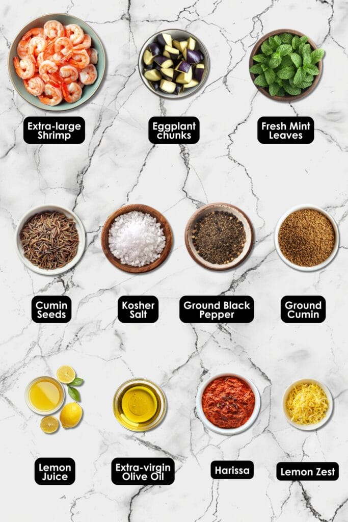 Zesty Shrimp Dinner Idea with Roasted Veggies & Mint 3 Zesty Shrimp Dinner Idea with Roasted Veggies & Mint - Spicy Roasted Shrimp With Eggplant Mint Ingredients