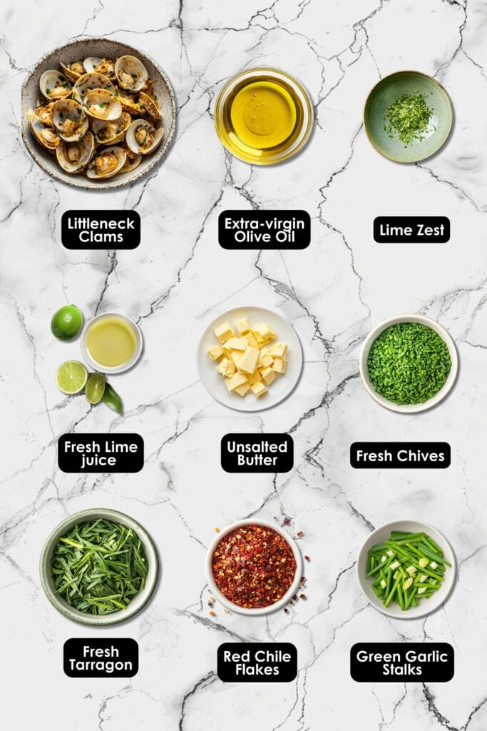 The Easiest Way to Make Steamed Clams for Dinner 3 The Easiest Way to Make Steamed Clams for Dinner - Steamed Clams With Spring Herbs Lime Ingredients