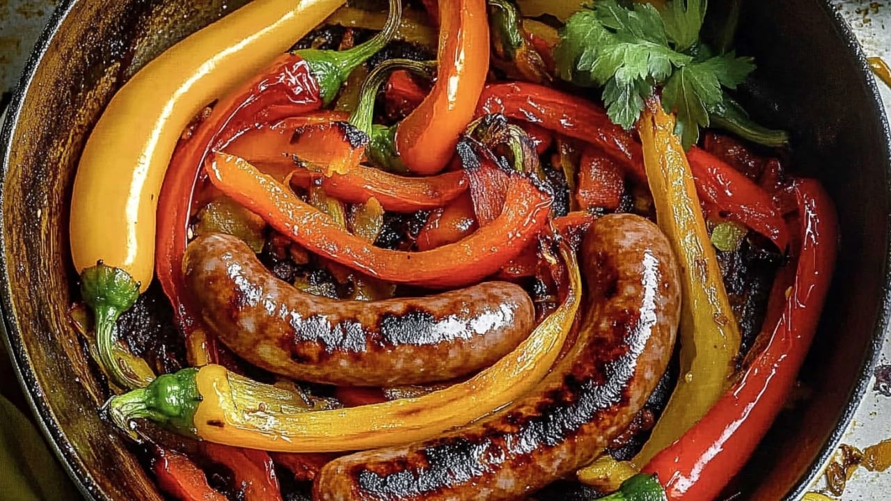 Taste the World: 25 Bold Dinner Recipes with Global Flavors 24 Taste the World: 25 Bold Dinner Recipes with Global Flavors - Sweet Peppers Sausages 1