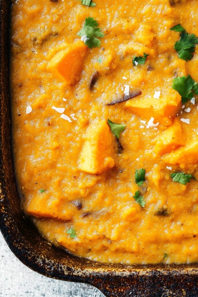 Sweet Potato Dhal Recipe for a Comforting Coconut Dinner 3 Sweet Potato Dhal Recipe for a Comforting Coconut Dinner - Sweet Potato Dhal With Coconut pin