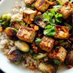 Thai-Style Tofu: A Fresh Twist on Dinner Favorites 6 Thai-Style Tofu: A Fresh Twist on Dinner Favorites - Thai Style Shredded Tofu Brussels Sprouts 1