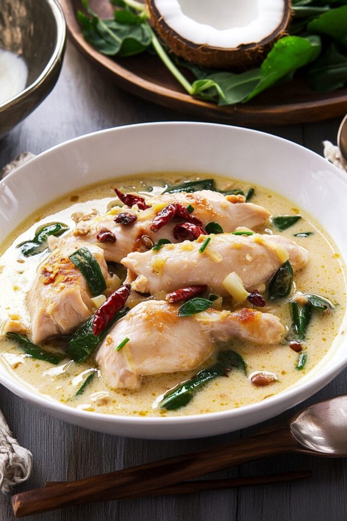 Quick & Easy Thai Chicken with Coconut Milk & Lemongrass 2 Quick & Easy Thai Chicken with Coconut Milk & Lemongrass - Thai Chicken Breasts with Coconut Milk Lemongrass Pin