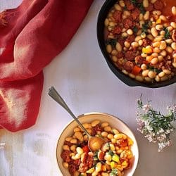 Rich & Flavorful White Beans with Chorizo for Dinner Tonight 6 Rich & Flavorful White Beans with Chorizo for Dinner Tonight - Tomato Braised White Beans With Chorizo 1