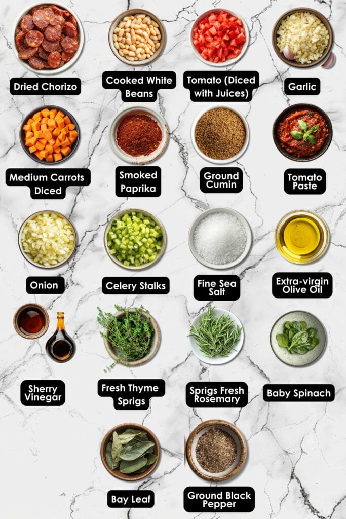 Rich & Flavorful White Beans with Chorizo for Dinner Tonight 4 Rich & Flavorful White Beans with Chorizo for Dinner Tonight - Tomato Braised White Beans With Chorizo Ingredients