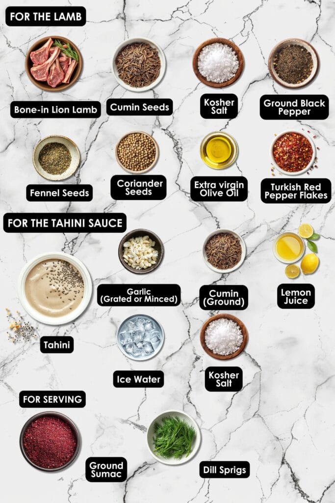 Juicy Lamb Chops with Tahini Sauce Are Mediterranean Perfection 3 Juicy Lamb Chops with Tahini Sauce Are Mediterranean Perfection - Turkish Lamb Chops with Sumac Tahini Dill Ingredients