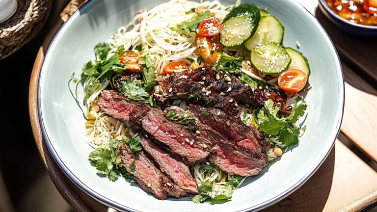 Easy Vietnamese Steak Dinner Recipe with Fresh Noodles 10 Easy Vietnamese Steak Dinner Recipe with Fresh Noodles - Vietnamese Style Skirt Steak with Herb Noodle Salad 1