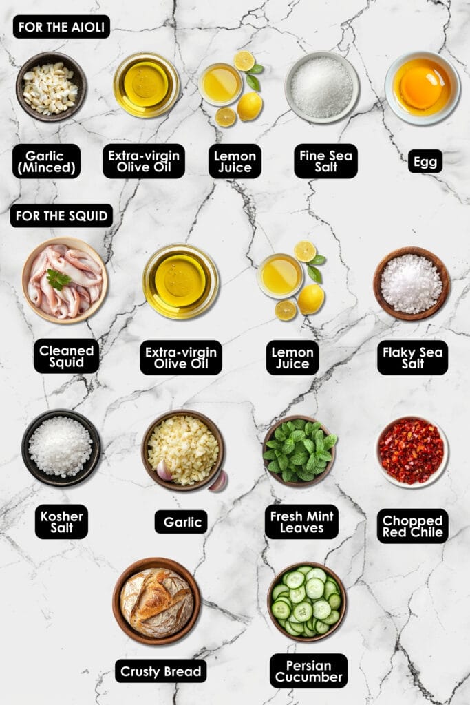 Tender Squid Salad with Cucumber & Aioli that's Perfect for Dinner 3 Tender Squid Salad with Cucumber & Aioli that's Perfect for Dinner - Warm Squid Salad With Cucumber Mint Aioli