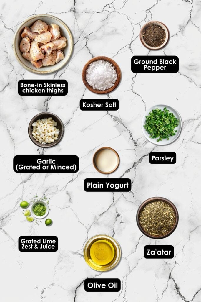 Elevate Your Dinner With Za’atar Chicken & Yogurt Sauce 3 Elevate Your Dinner With Za’atar Chicken & Yogurt Sauce - Zaatar Chicken with Lemon Yogurt Ingredients