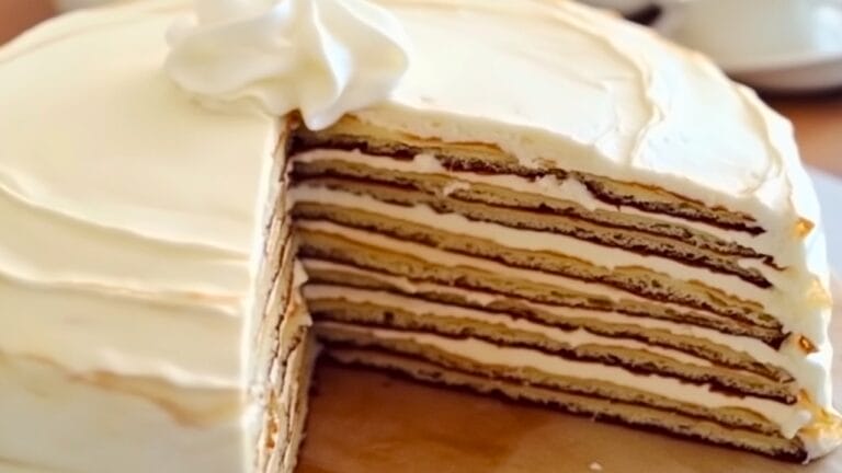 Carnivore Crepe Cake with Buttery Whipped Cream Frosting 2 Carnivore Crepe Cake with Buttery Whipped Cream Frosting - carnivore diet crepe cake midia