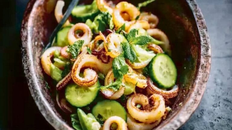 Tender Squid Salad with Cucumber & Aioli that's Perfect for Dinner 7 Tender Squid Salad with Cucumber & Aioli that's Perfect for Dinner - squid salad with cucumber mint and aioli midia