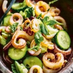 Tender Squid Salad with Cucumber & Aioli that's Perfect for Dinner 4 Tender Squid Salad with Cucumber & Aioli that's Perfect for Dinner - squid salad with cucumber mint and aioli midia