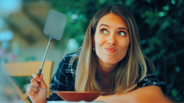 14 Instant Fixes to Keep Flies Away From Your Outdoor Spaces 5 14 Instant Fixes to Keep Flies Away From Your Outdoor Spaces - woman fly Swatter ss2481185681 degm