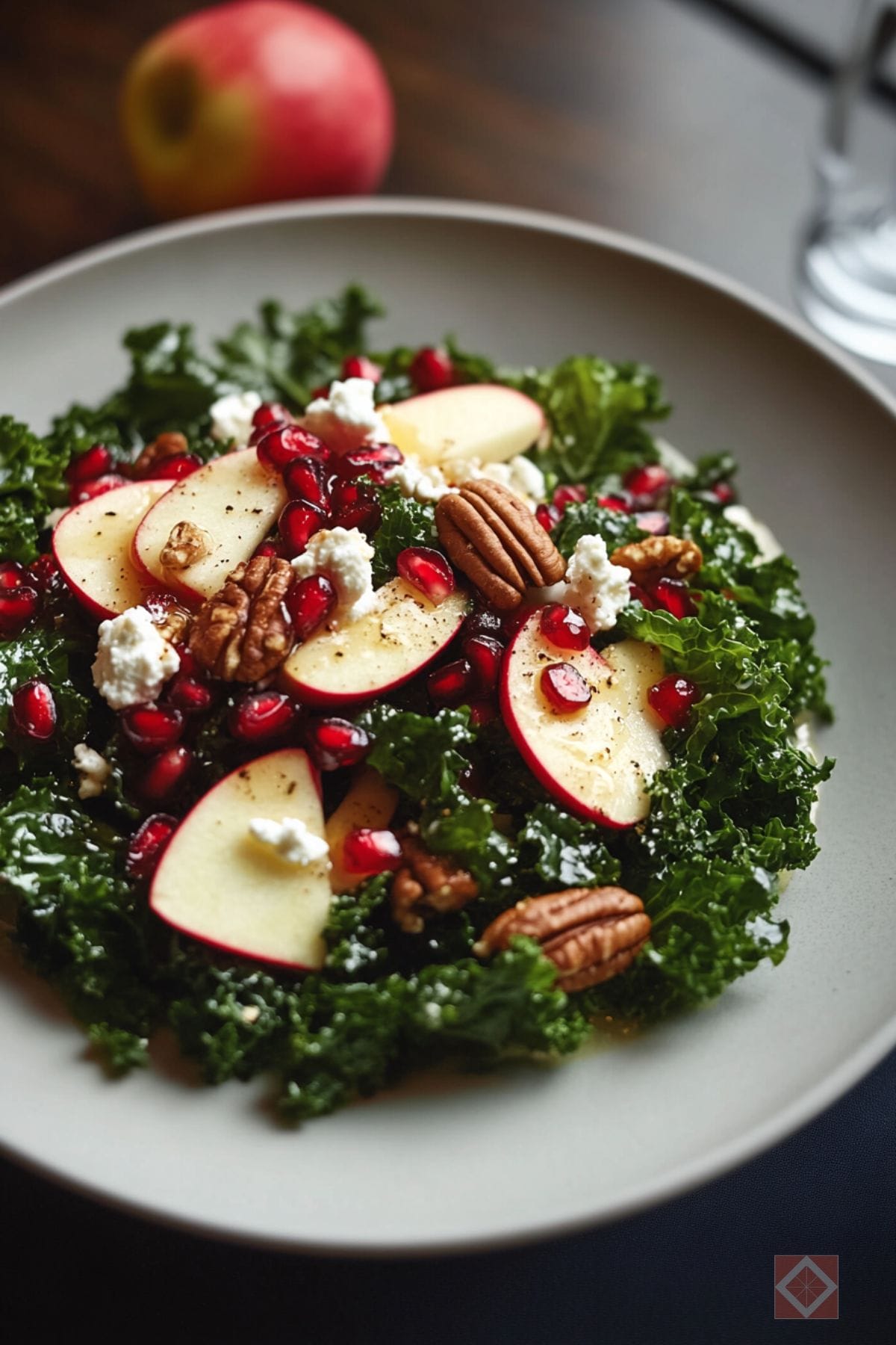 You’re One Maple-Dijon Dressing Away from Loving Kale Salad 4 You’re One Maple-Dijon Dressing Away from Loving Kale Salad - Apple Pomegranate Kale Salad pin 2 midia