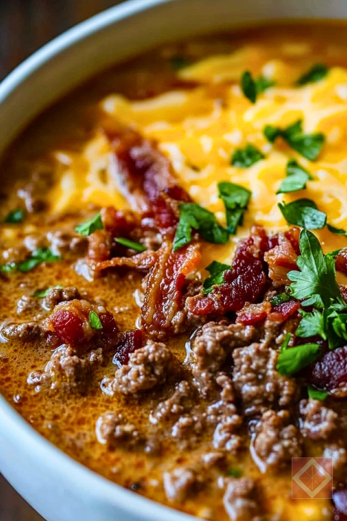 Easy Bacon Cheeseburger Soup: A Comforting Carnivore Diet Staple 3 Easy Bacon Cheeseburger Soup: A Comforting Carnivore Diet Staple - Bacon Cheeseburger Soup pin 1 midia