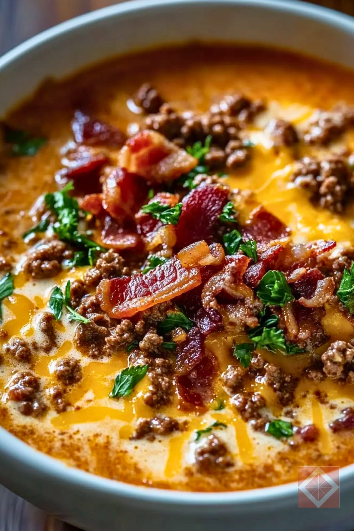Easy Bacon Cheeseburger Soup: A Comforting Carnivore Diet Staple 5 Easy Bacon Cheeseburger Soup: A Comforting Carnivore Diet Staple - Bacon Cheeseburger Soup pin 3 midia