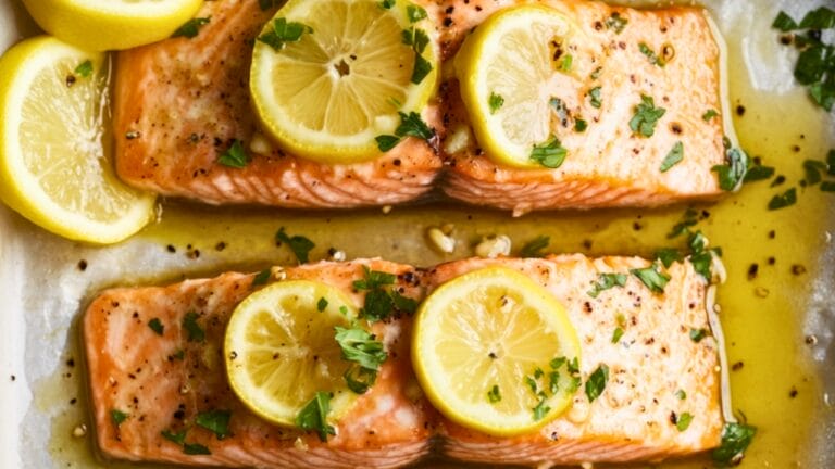 18 Easy Meat & Seafood Dinners That Are Big on Flavor, Not Effort - Baked Salmon Recipe with Garlic and Dijon midia