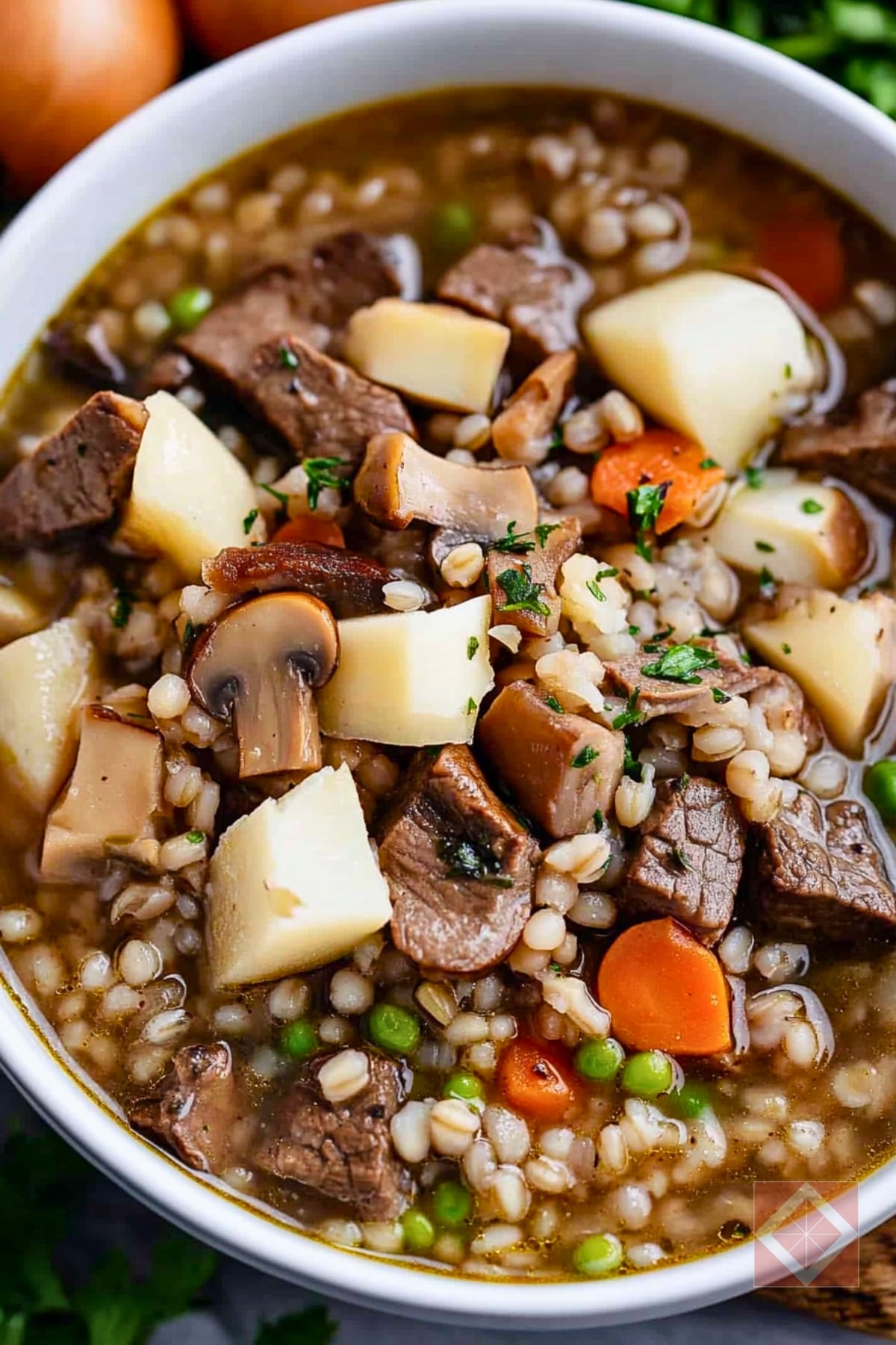 Best Beef & Barley Soup with Wild Mushrooms One Pot Recipe 4 Best Beef & Barley Soup with Wild Mushrooms One Pot Recipe - Beef and Barley Soup with Wild Mushrooms pin 2 midia