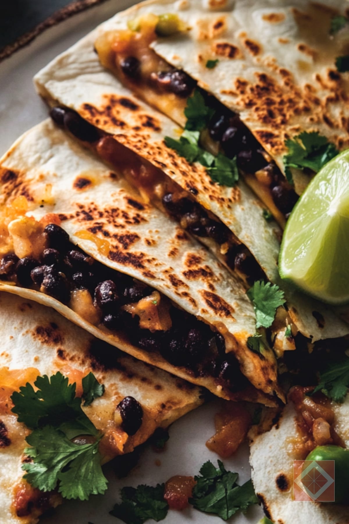 Smoky Black Bean Quesadillas with Roasted Poblano Peppers for Dinner 4 Smoky Black Bean Quesadillas with Roasted Poblano Peppers for Dinner - Black Bean Quesadillas pin 2 midia