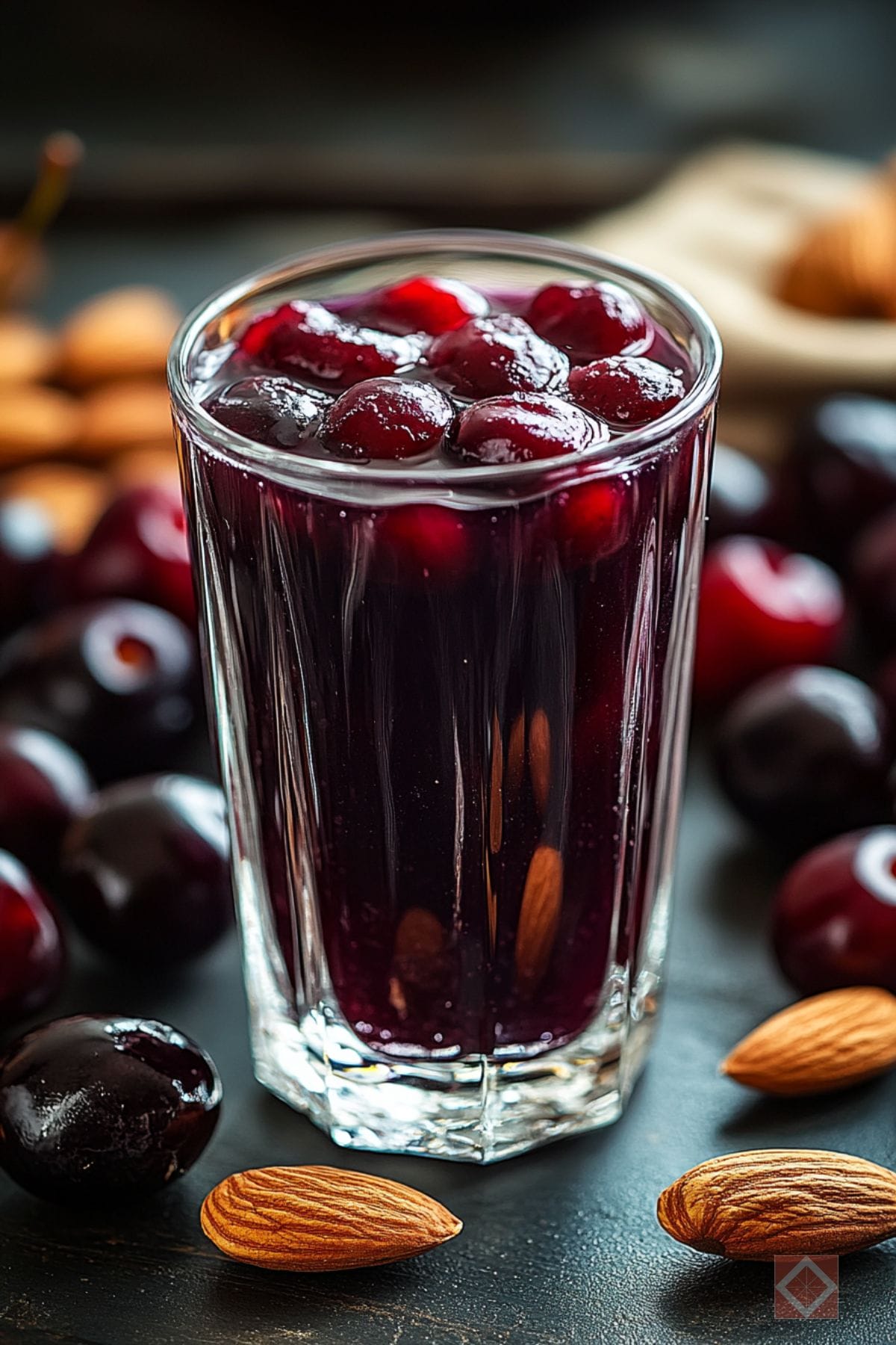 Best Black Cherry Almond Juicing Recipe for Body Recovery - Black Cherry Almond Juice pin 1 midia