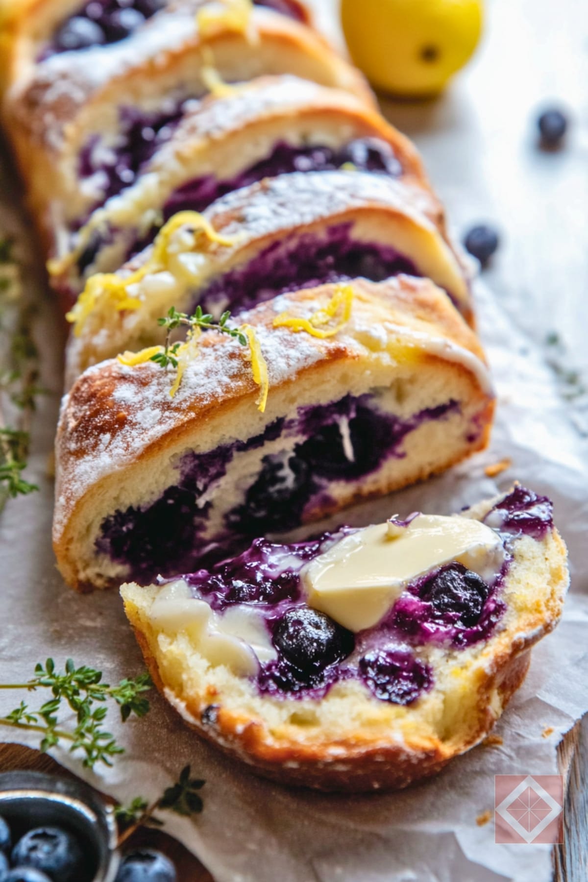 Blueberry Lemon Pull-Apart Bread Made Simple 4 Blueberry Lemon Pull-Apart Bread Made Simple - Blueberry Pull Apart Bread pin 2 midia