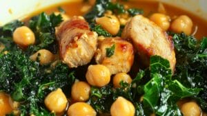 Easy Braised Chicken Sausages with Chickpeas & Kale One-Pot Recipe 1 Easy Braised Chicken Sausages with Chickpeas & Kale One-Pot Recipe - Braised Chicken Sausages with Chickpeas and Kale midia