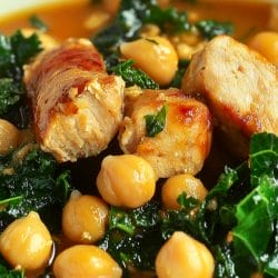 Easy Braised Chicken Sausages with Chickpeas & Kale One-Pot Recipe 4 Easy Braised Chicken Sausages with Chickpeas & Kale One-Pot Recipe - Braised Chicken Sausages with Chickpeas and Kale midia